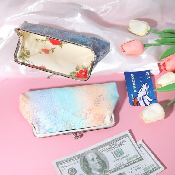 Stylish 2 PCS Leather Change Purse with Butterfly Design | Perfect Gift for Her - Picture 7 of 9